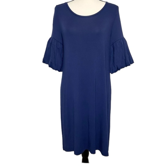 Lilly Pulitzer Lindell Bubble Sleeve Mini Dress size XL in True Navy - Picture 3 of 9